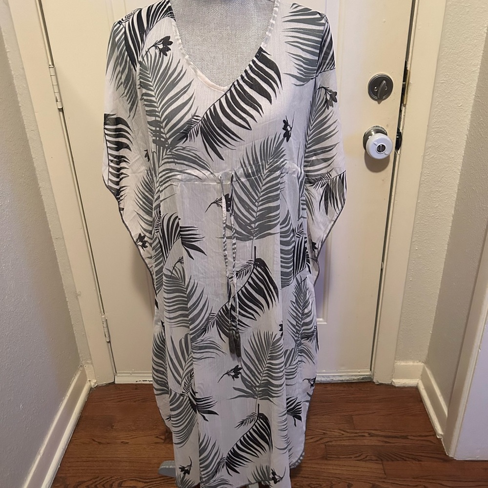 Kona Sol Palm Leaf Swim Coverup Small
